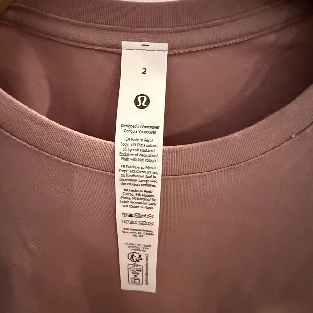 lululemon athletica Long Sleeve Tee in Ashen Rose